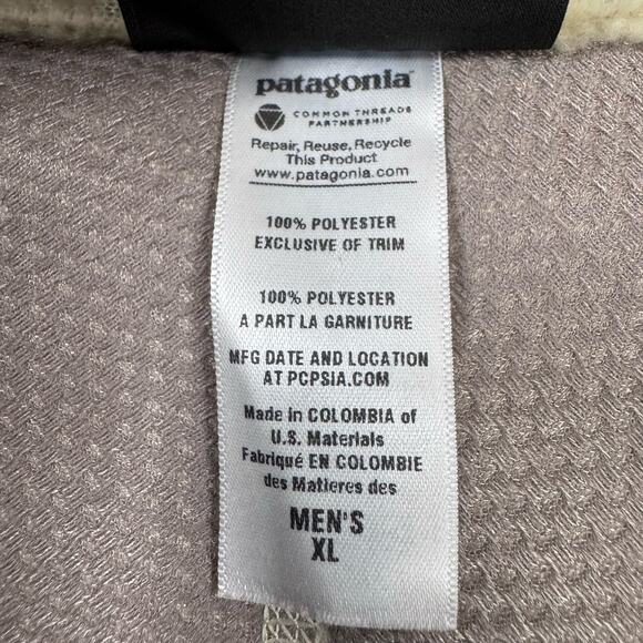 NEW Patagonia Classic Retro-X Deep Pile Sherpa Vest Men XL Beige Full-Zip Fleece - Picture 7 of 11